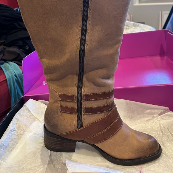 Lane Bryant LEATHER Wide Calf Boots *NEW* - Picture 1 of 5